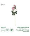 GloboStar® Artificial Garden PINK DAMASK CLIMBING ROSE BRANCH 21199 Τεχνητό Διακοσμητικό Κλαδί Τριαντάφυλλο Σαμπανιζέ Y55cm